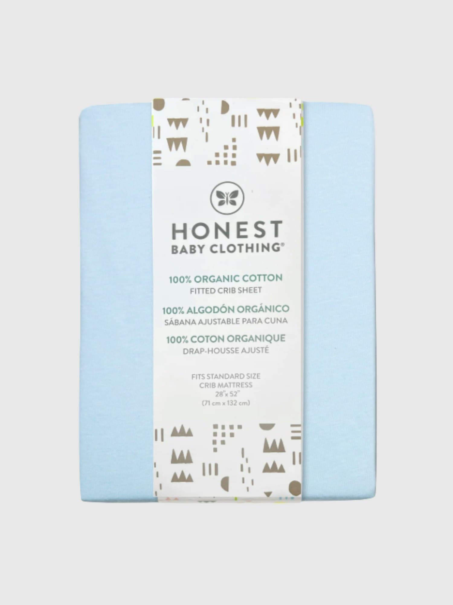 Honest Baby Clothing Organic Cotton Fitted Crib Sheet - Light Blue