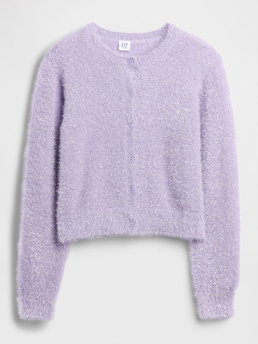 Image number 2 showing, Kids Metallic Eyelash Cardigan Sweater
