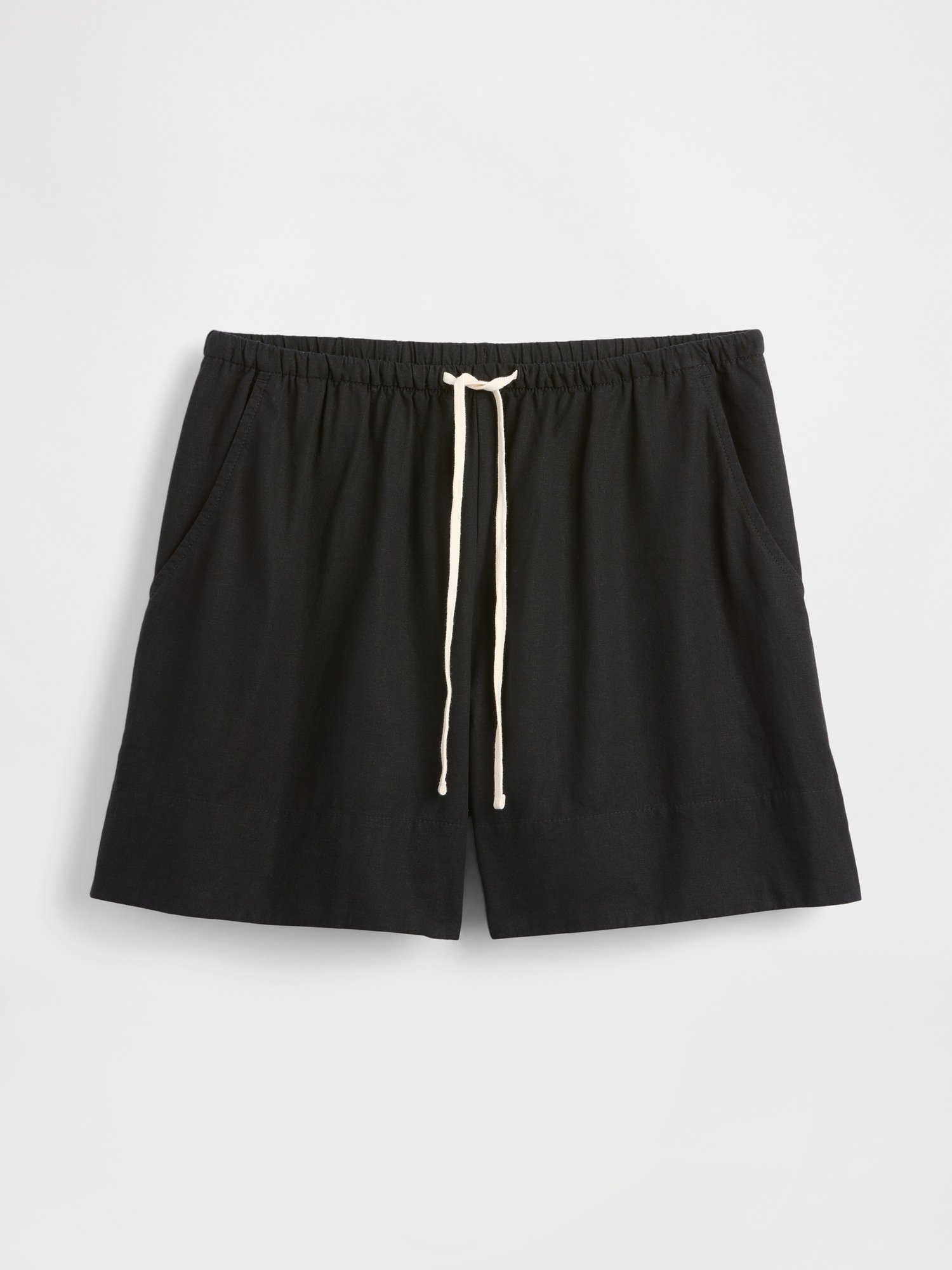 Женские шорты Gap 6" Linen-Blend Easy, цвет: Чёрный — фото 5