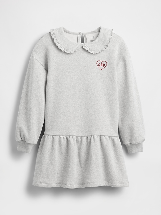 Image number 2 showing, Kids Oversized Ruffle Collar Logo Sweatshirt Dress