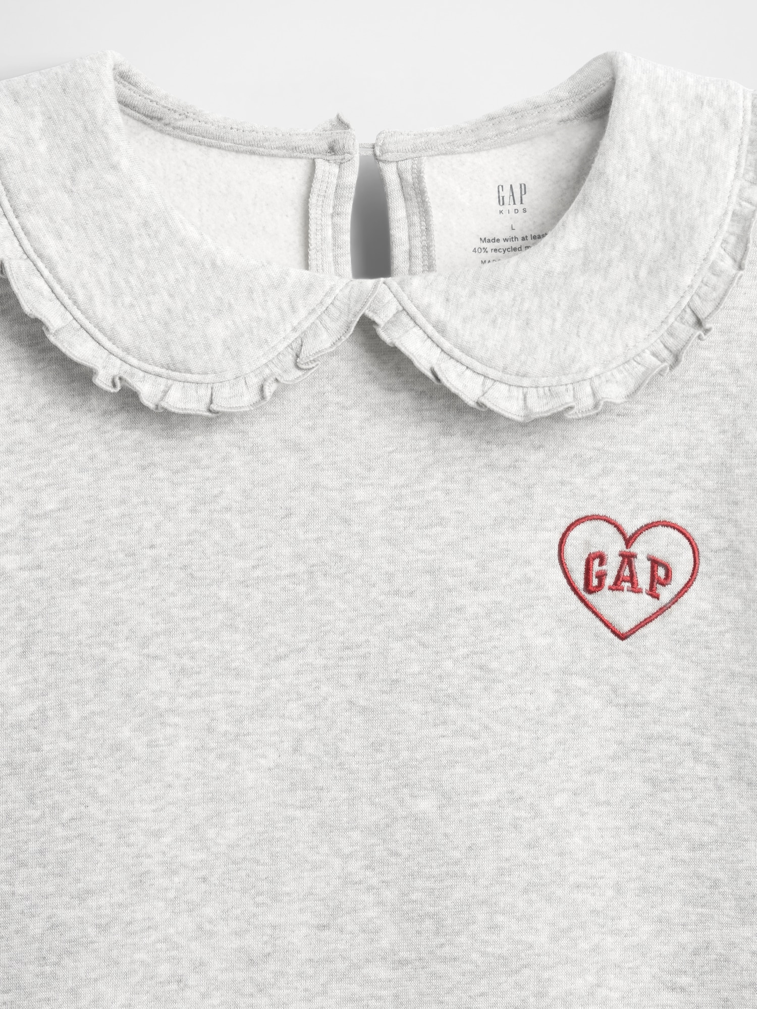 Kids Oversized Ruffle Collar Logo Sweatshirt Dress