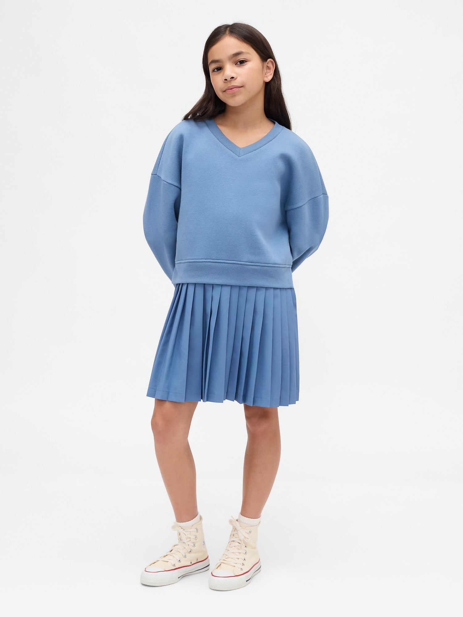 Gap Kids VintageSoft Pleated Sweatshirt Dress