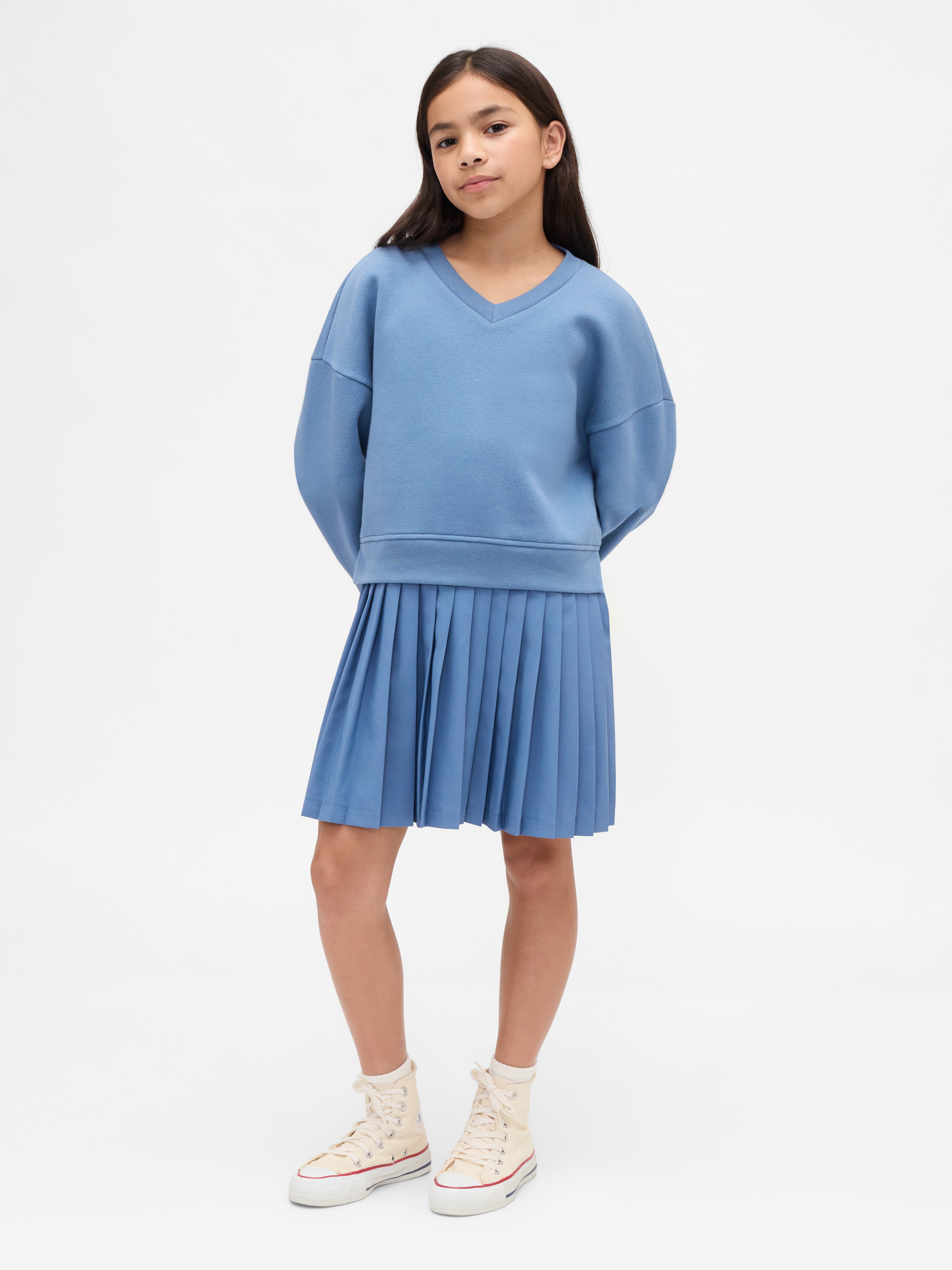 Kids VintageSoft Pleated Sweatshirt Dress