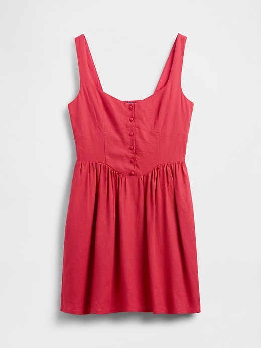 Image number 5 showing, Linen-Blend Drop-Waist Mini Dress