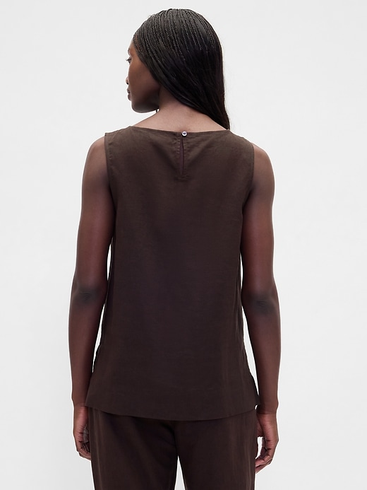 Image number 3 showing, Linen-Blend Shell Tank Top