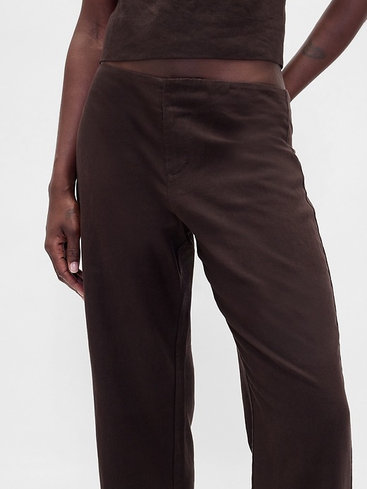 Image number 6 showing, Low Rise Linen-Blend Flare Pants