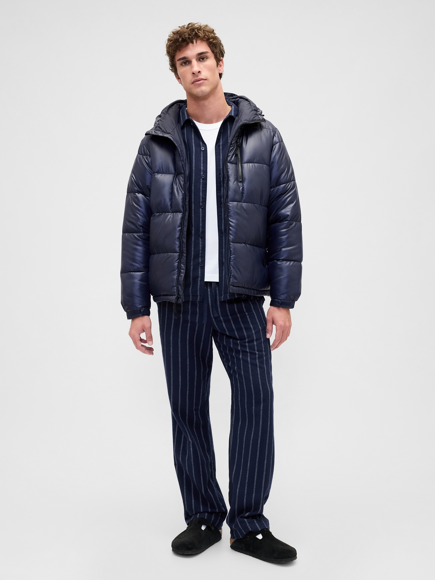 Adult Softest Flannel PJ Set - Navy Stripe