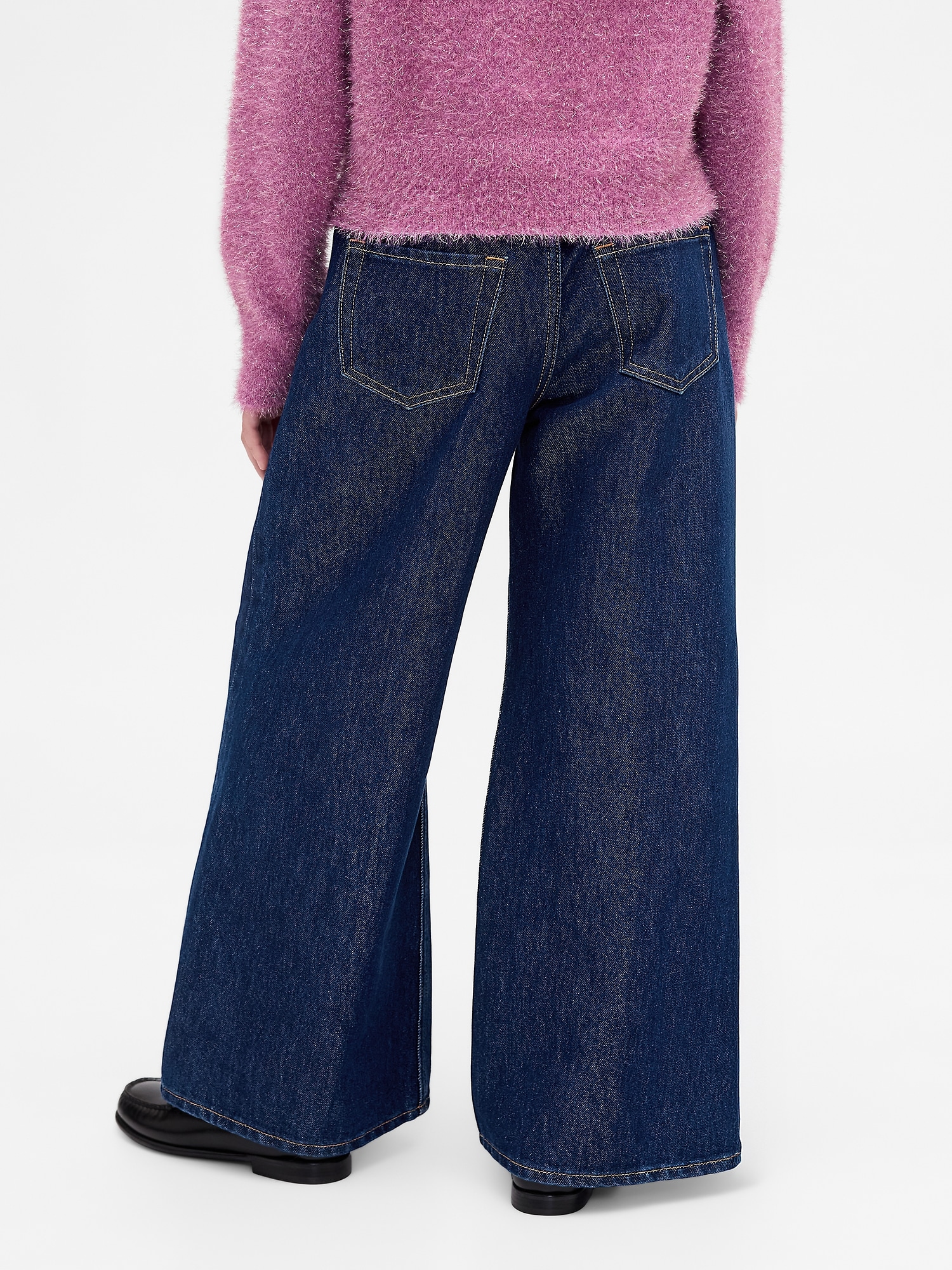 Kids Low Rise Baggy Metallic Jeans