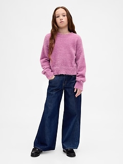 Kids Low Rise Baggy Metallic Jeans