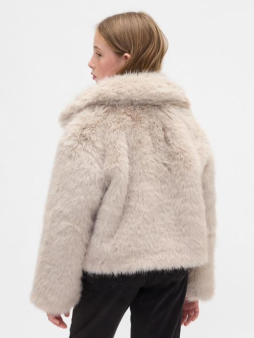 Image number 2 showing, Kids Recycled Faux Fur Crop Coat