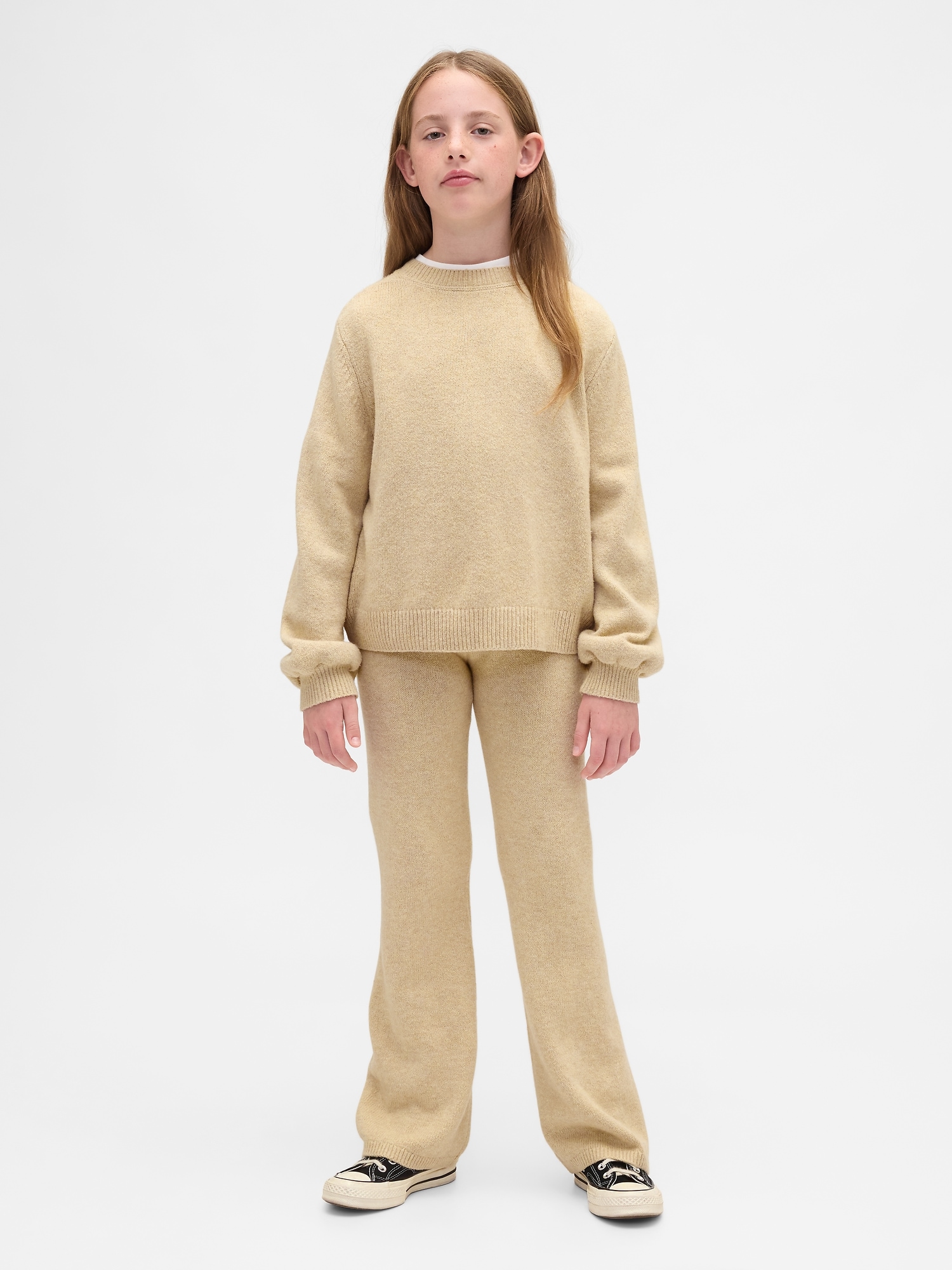 Kids CashSoft Flare Sweater Pants - Oatmeal Heather