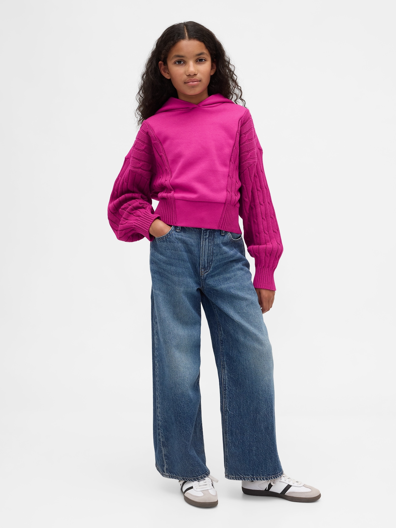 Kids VintageSoft Mixed Media Hoodie