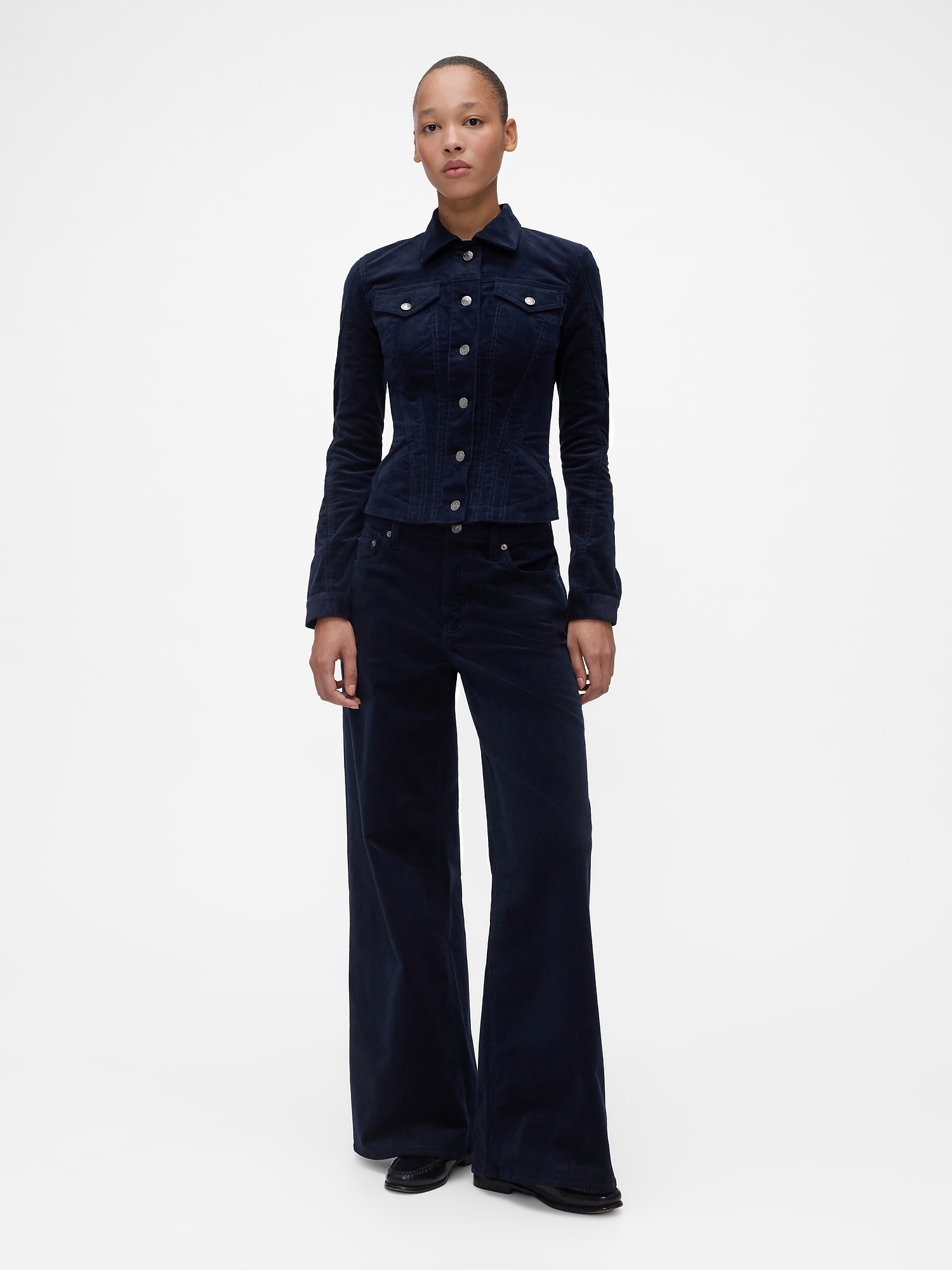 Gap Studio Low Rise Corduroy Wide-leg Pants In Blue