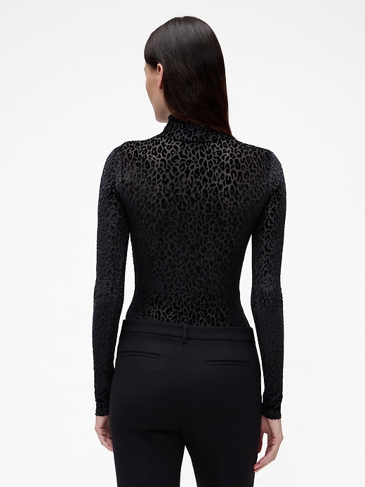 Image number 3 showing, GapStudio Burnout Velvet Leopard Bodysuit
