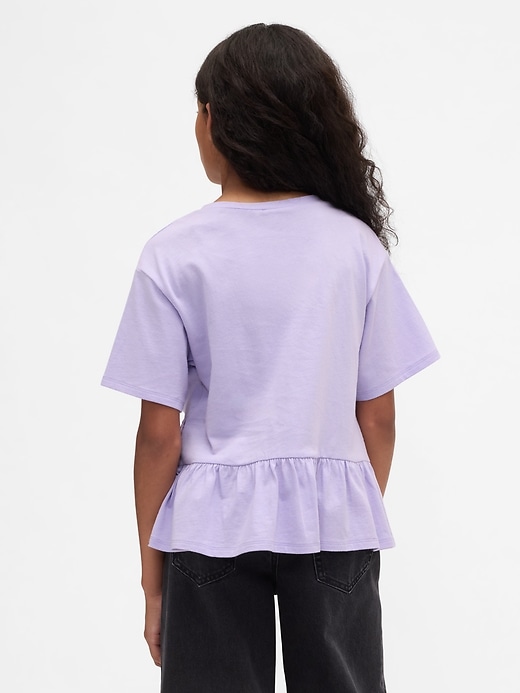 Image number 3 showing, Kids Lace-Trim Peplum T-Shirt