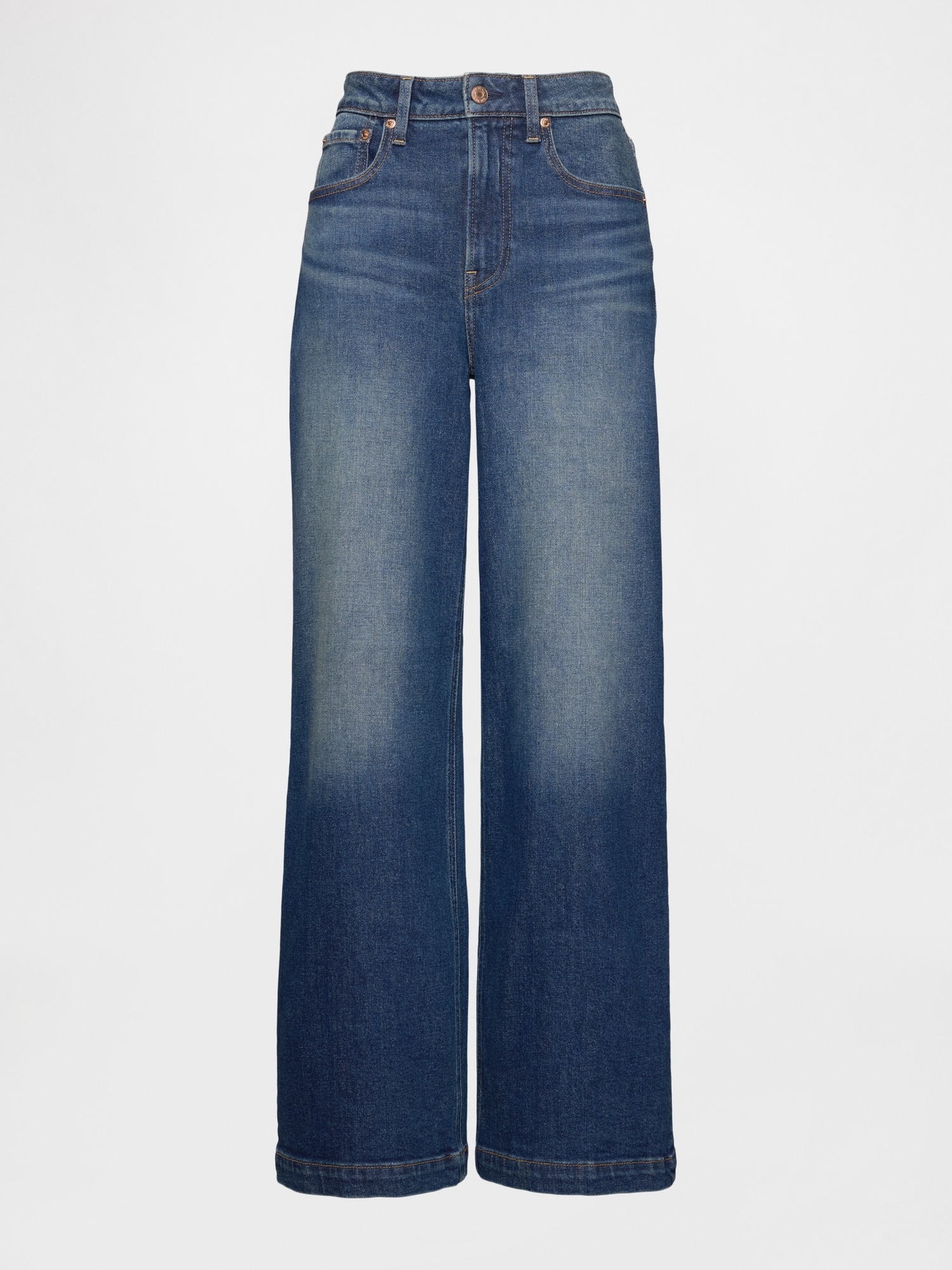 Curvy High Rise Stride Wide-Leg Jeans