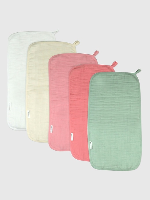 Image number 1 showing, Honest Baby Clothing 5 Pack Organic Cotton Multi Layer Woven Burp Cloths