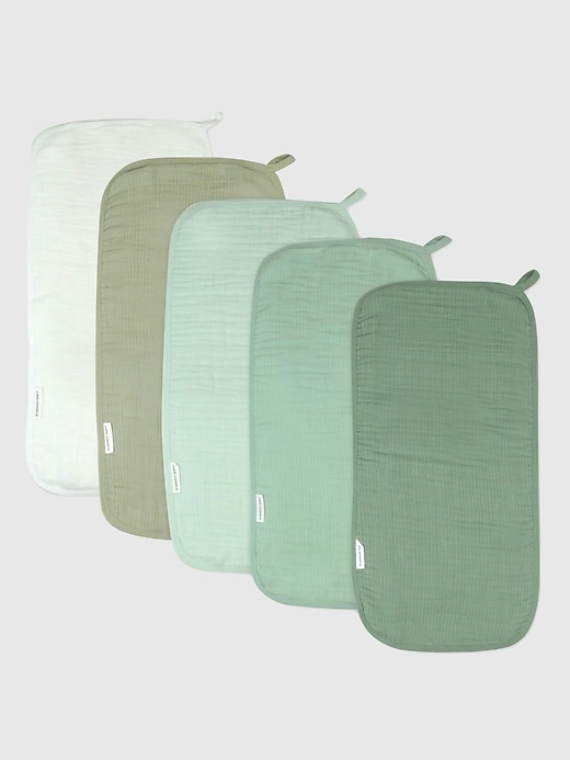 Image number 1 showing, Honest Baby Clothing 5 Pack Organic Cotton Multi Layer Woven Burp Cloths