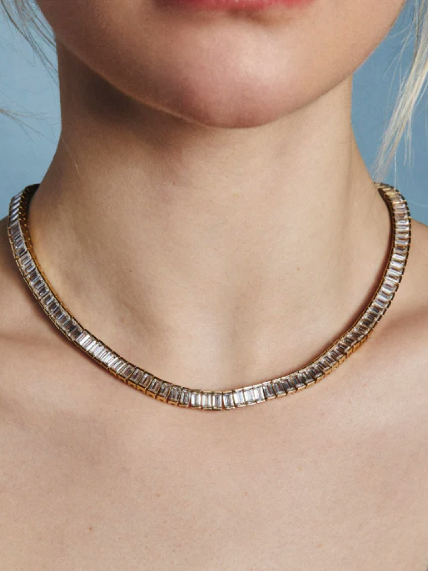Женское теннисное колье Gap Hart с багетами, цвет: Прозрачный — фото 3