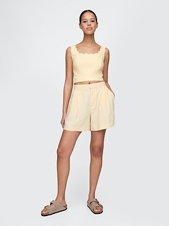 365 High Rise Linen-Blend Shorts
