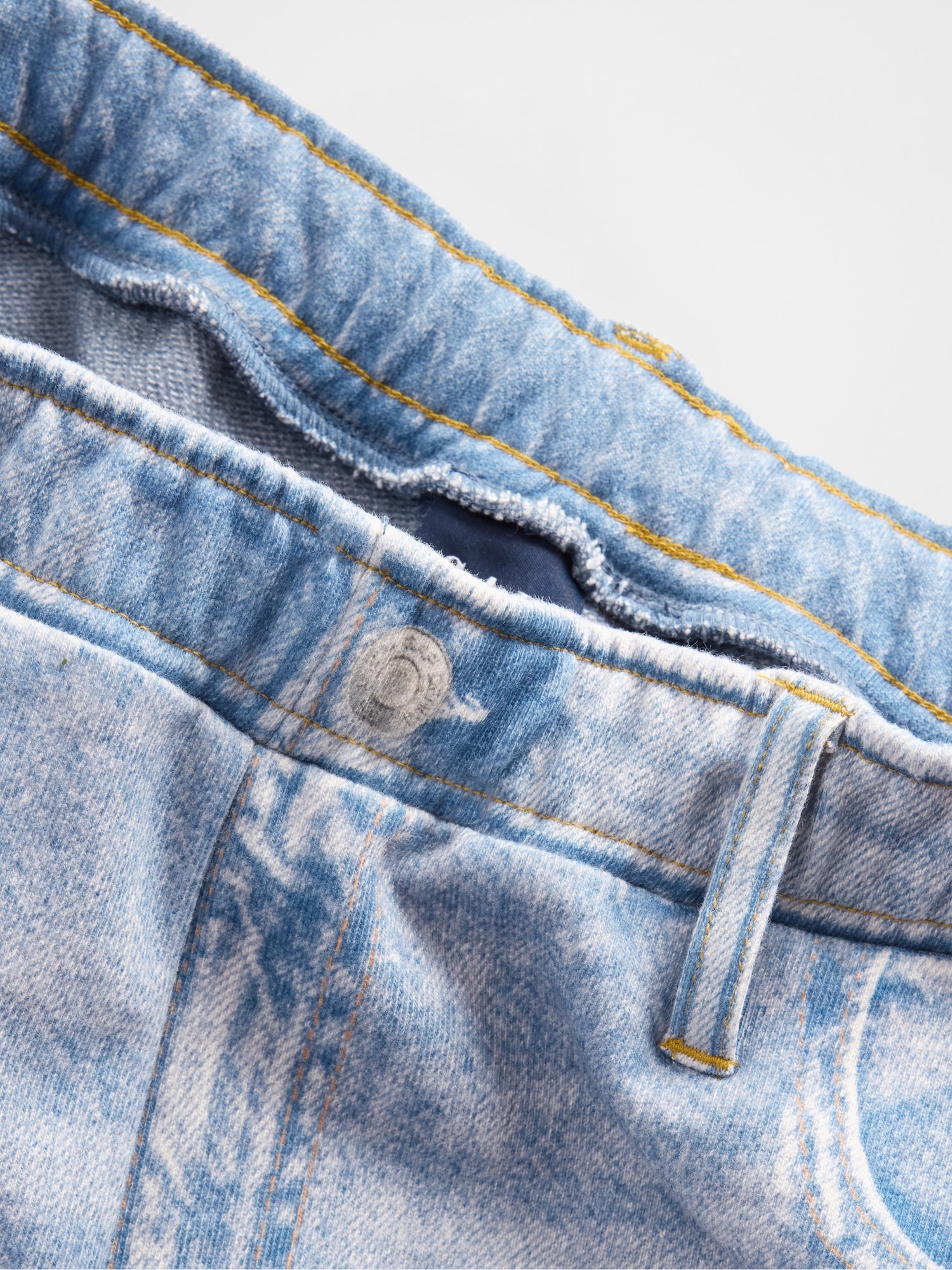 Printed Knit Baggy Jeans