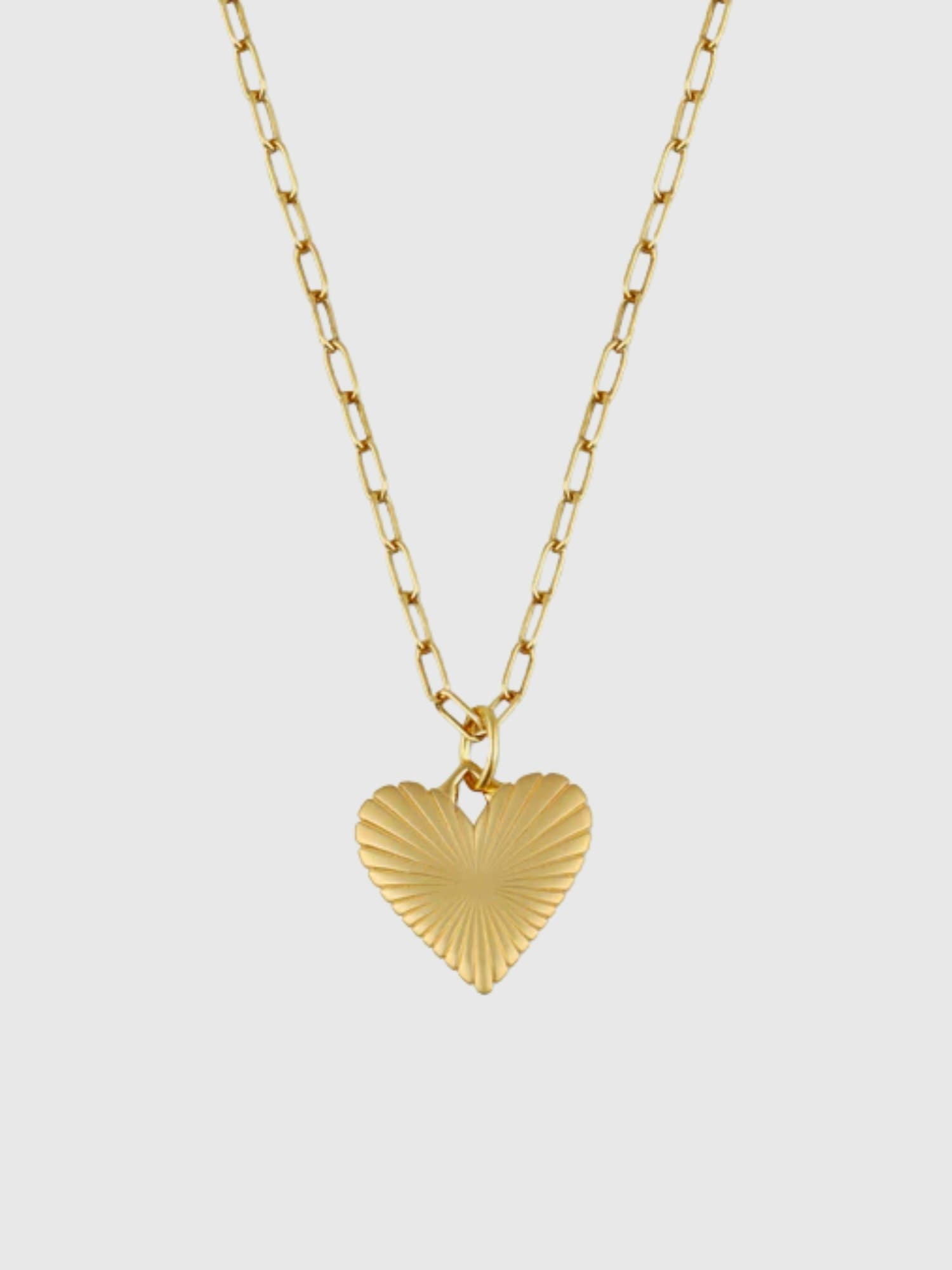 HART Small Ribbed Heart of Gold Necklace - Gold