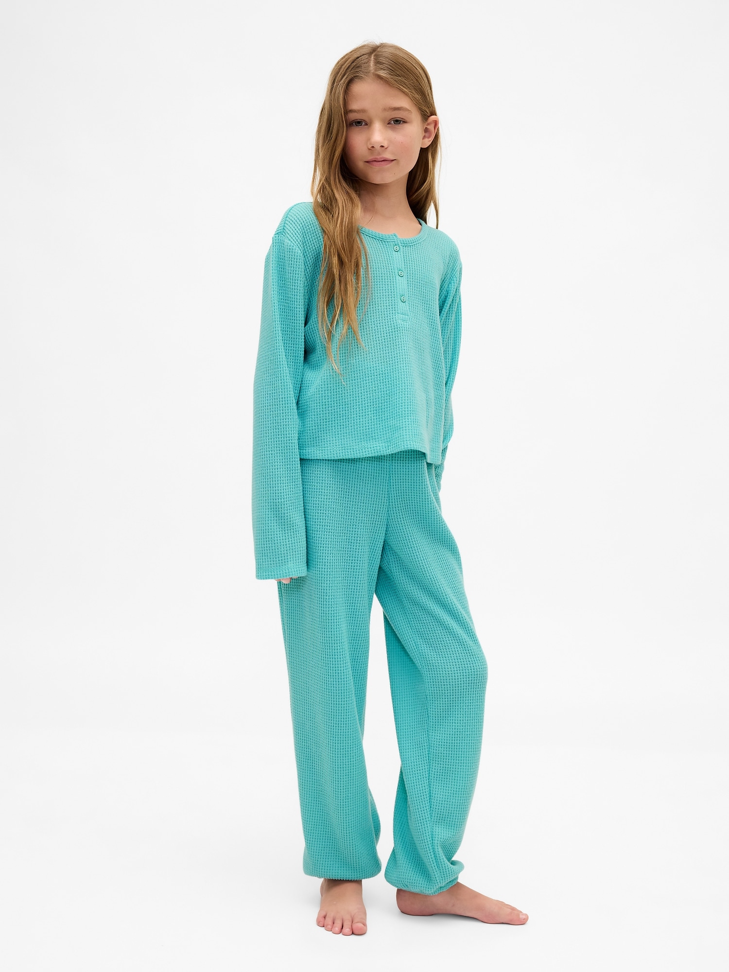 Kids Recycled Waffle PJ Set