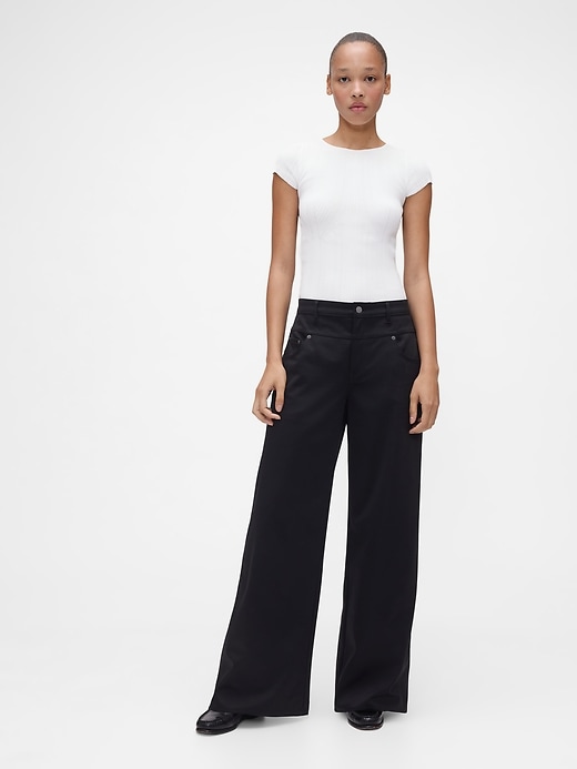 Image number 1 showing, GapStudio Low Rise Satin Baggy Pants