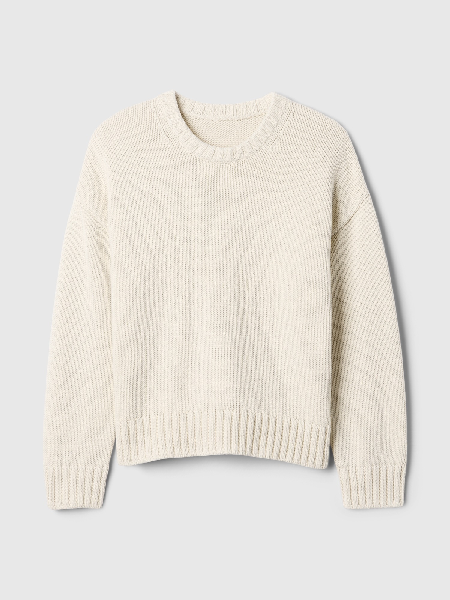 Женский свитер Gap 100% Cotton Relaxed, цвет: Бежевый — фото 5