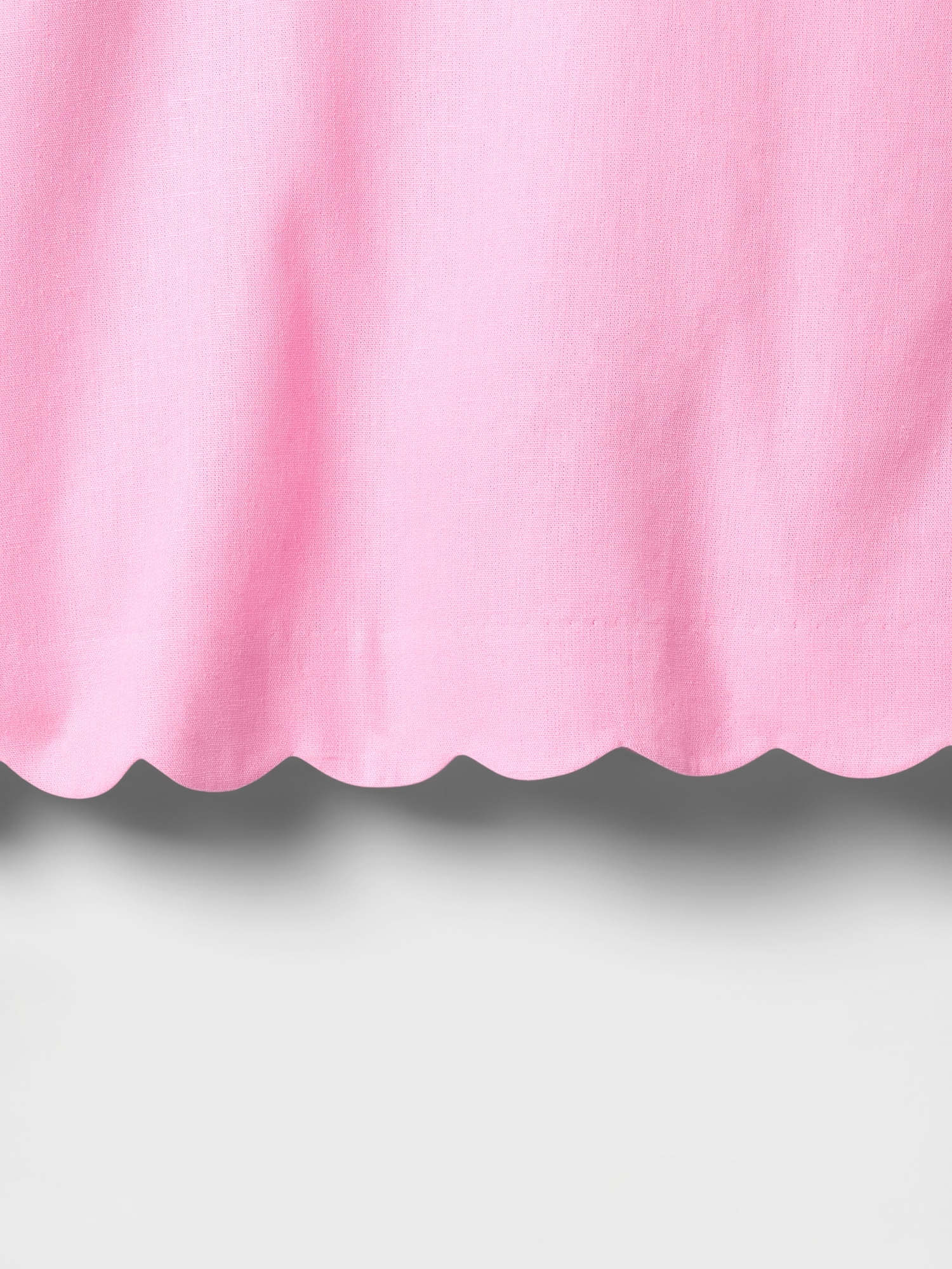 Linen-Blend Scalloped Mini Skort