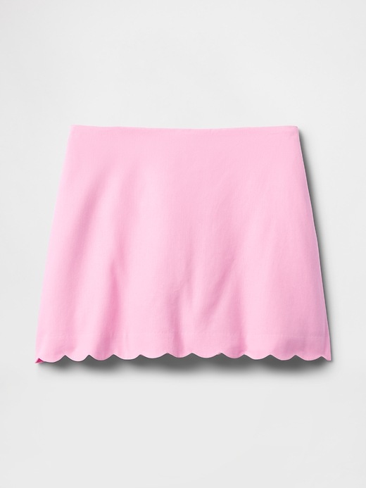 Image number 5 showing, Linen-Blend Scalloped Mini Skort