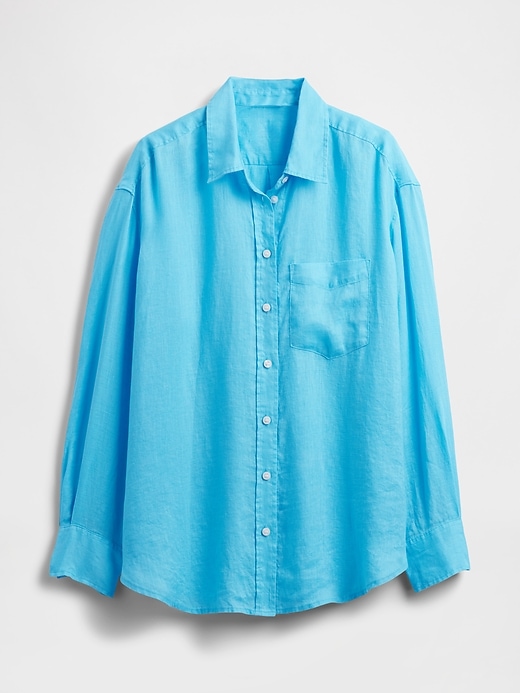 Image number 4 showing, 100% Linen Oversized Shirt