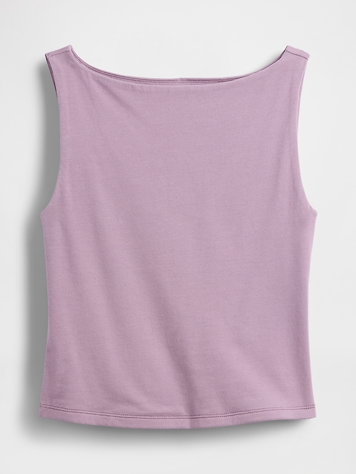 Image number 5 showing, CloseKnit Jersey Boatneck Crop Tank Top
