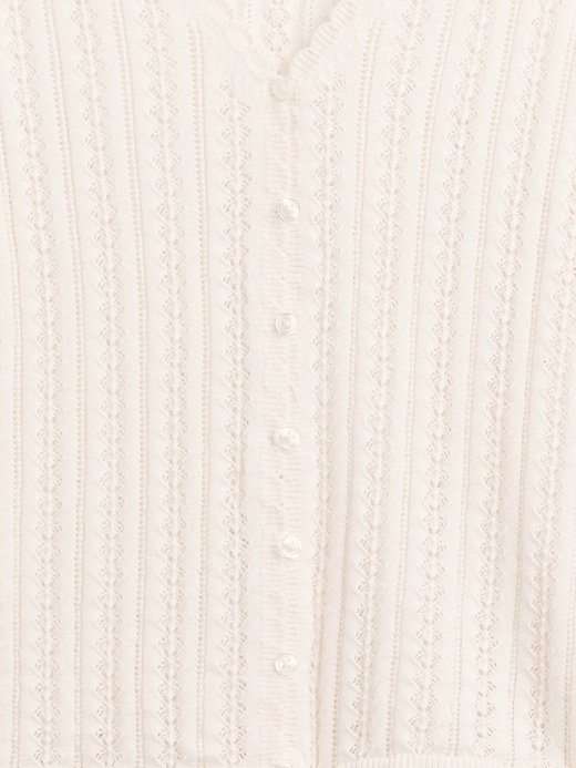 Image number 4 showing, 100% Cotton Pointelle Cardigan