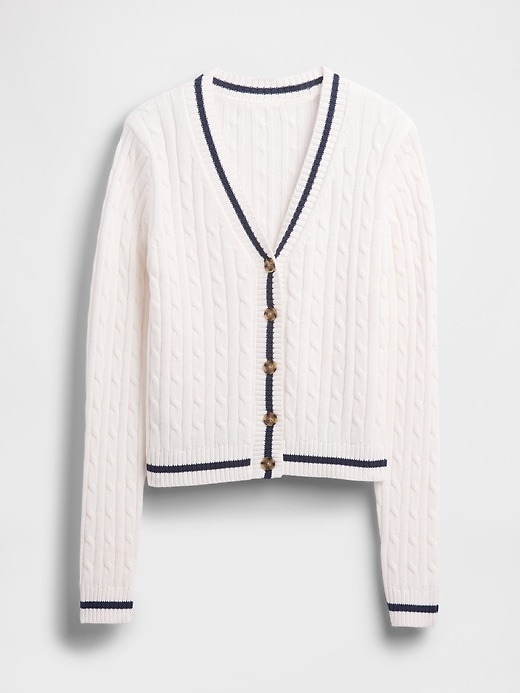 100% Cotton Cable-Knit Cardigan