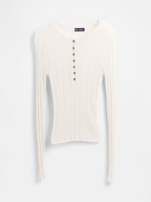 トップス Nylon SEE THROUGH HENLEY NECK KNIT Nylon SEE THROUGH HENLEY NECK KNIT