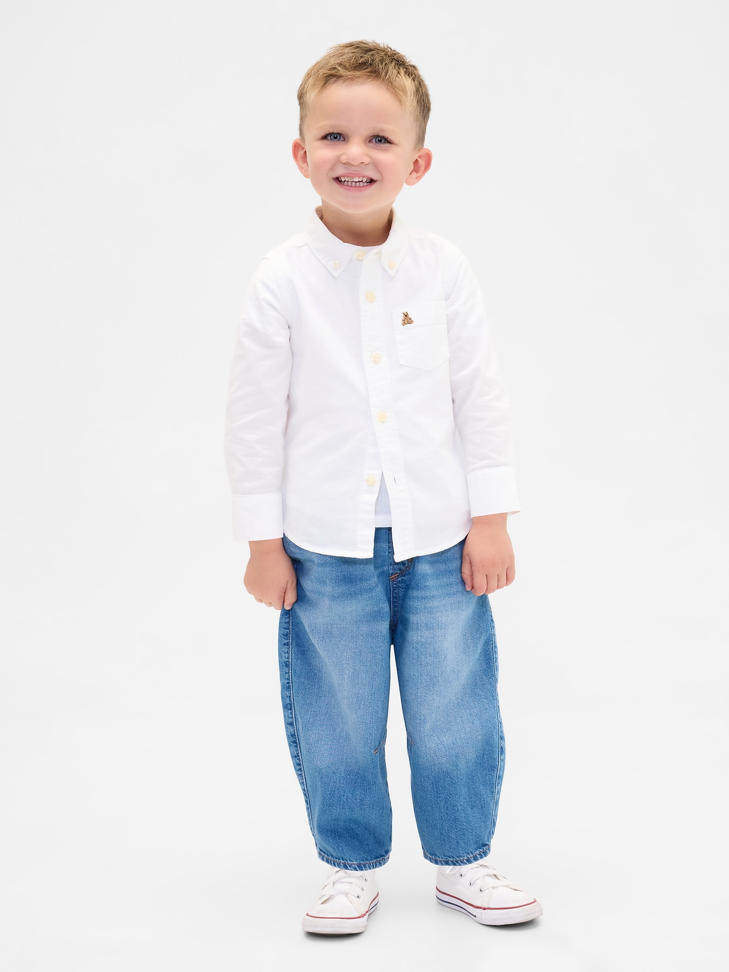 Baby & Toddler Pull-on Barrel Jeans - Medium Wash