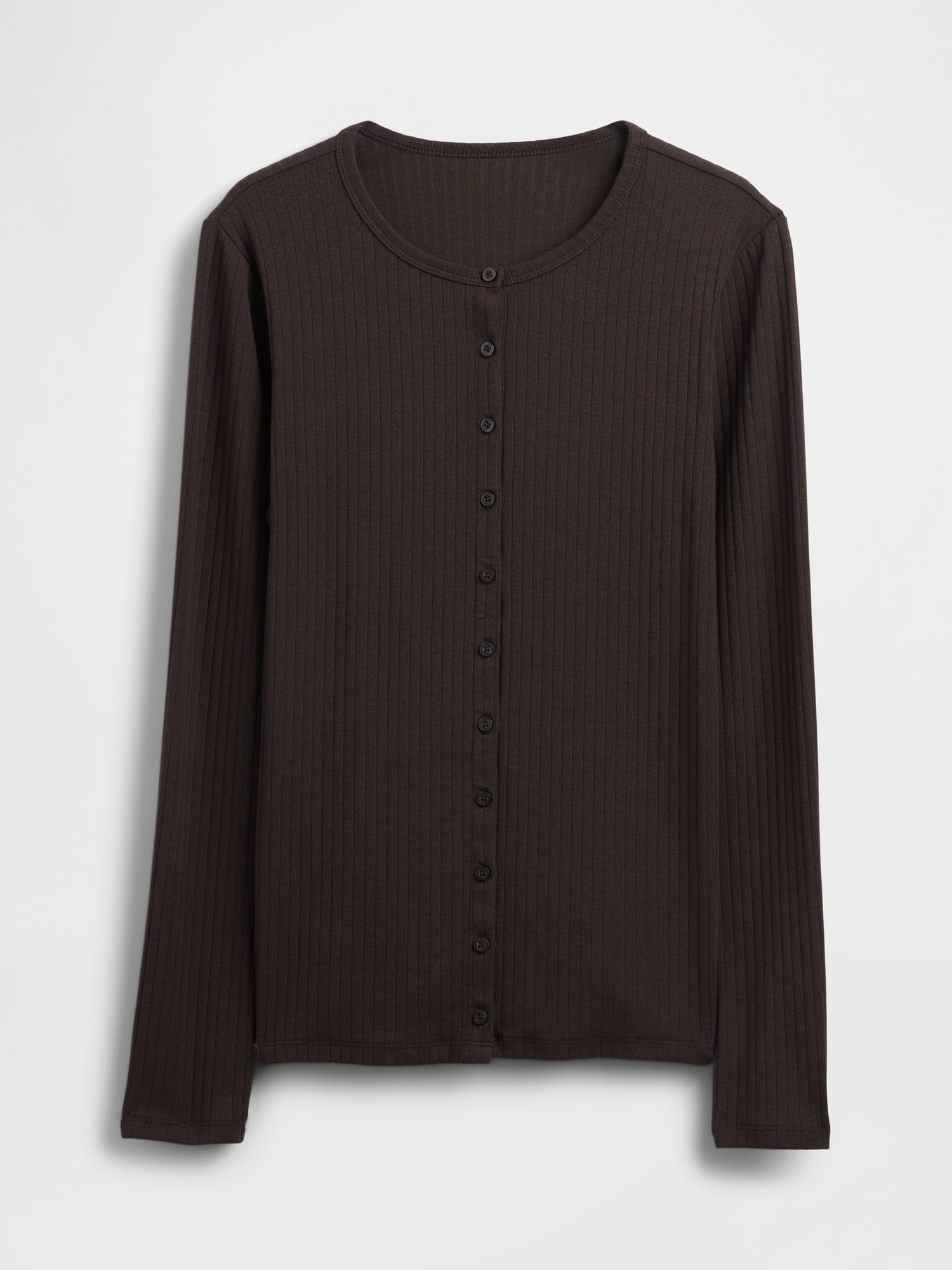Gap Modern Wide Rib Cardigan In Brown