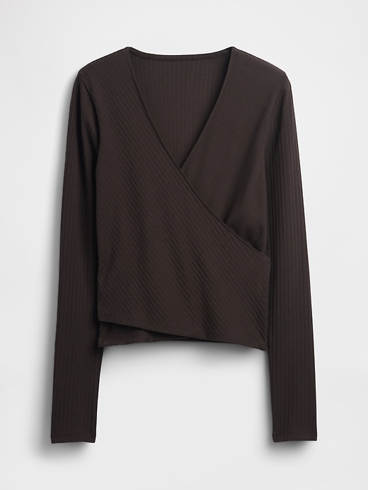 Image number 1 showing, Modern Wide Rib Wrap V-Neck T-Shirt