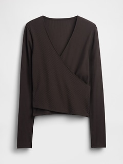 Modern Wide Rib Wrap V-Neck T-Shirt