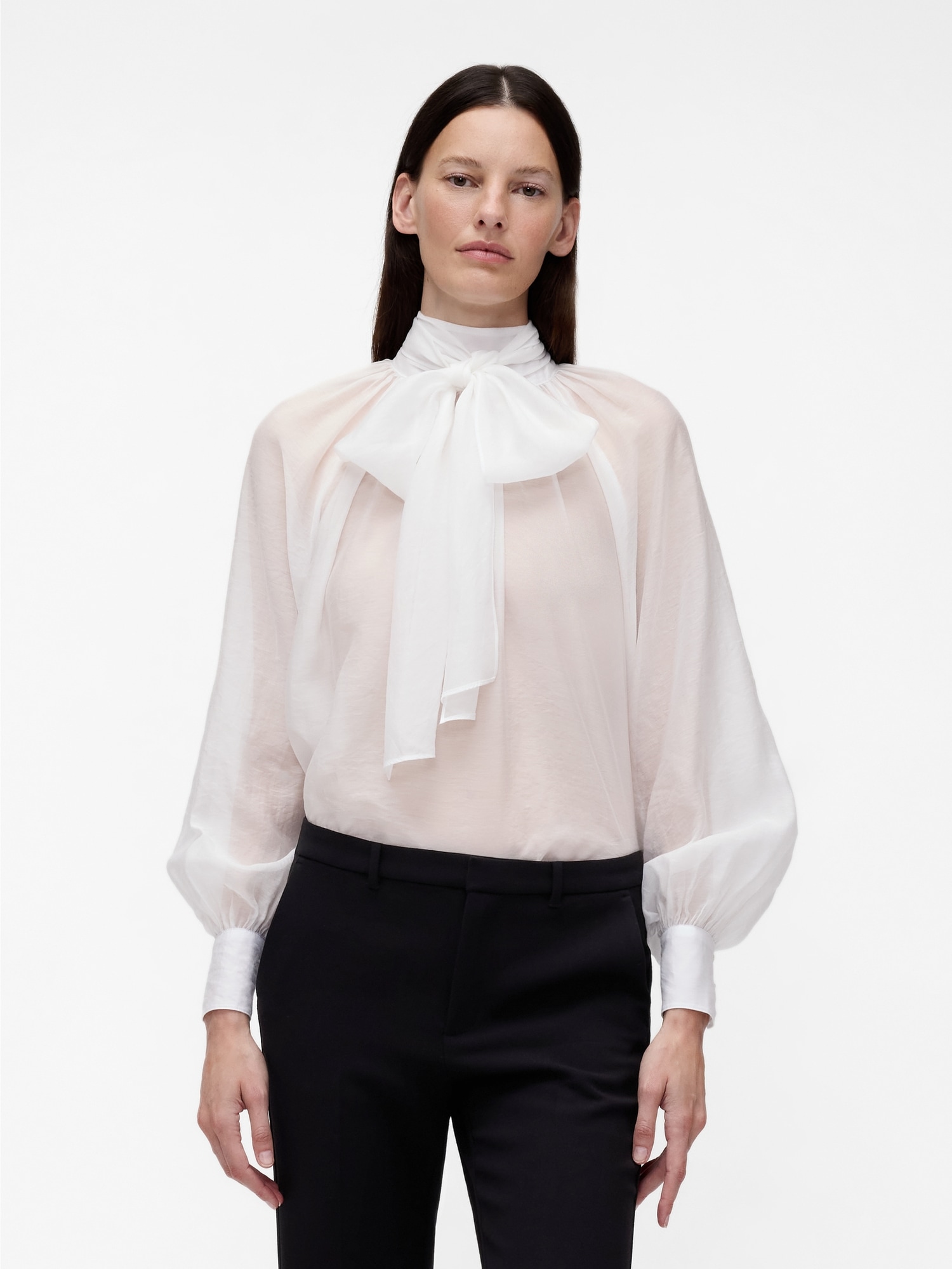 GapStudio Sheer Bow Shirt
