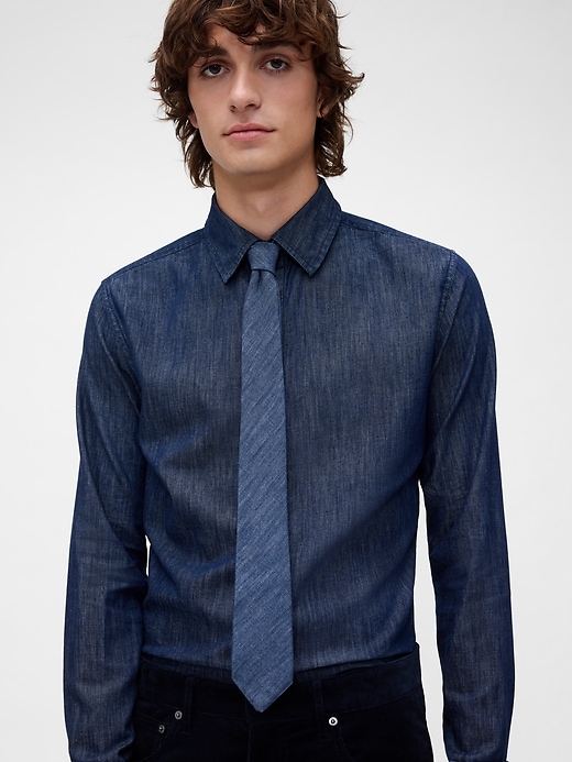 Image number 1 showing, GapStudio Chambray Skinny Tie