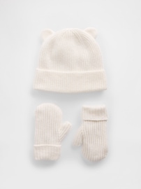 Baby & Toddler CashSoft Bear Beanie & Mittens Set
