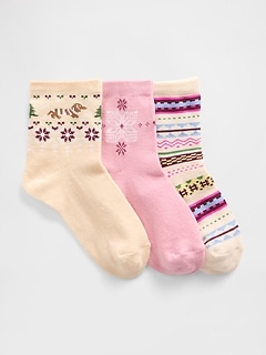 Kids Fair Isle Crew Socks