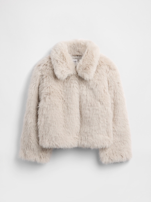 Kids Recycled Faux Fur Crop Coat