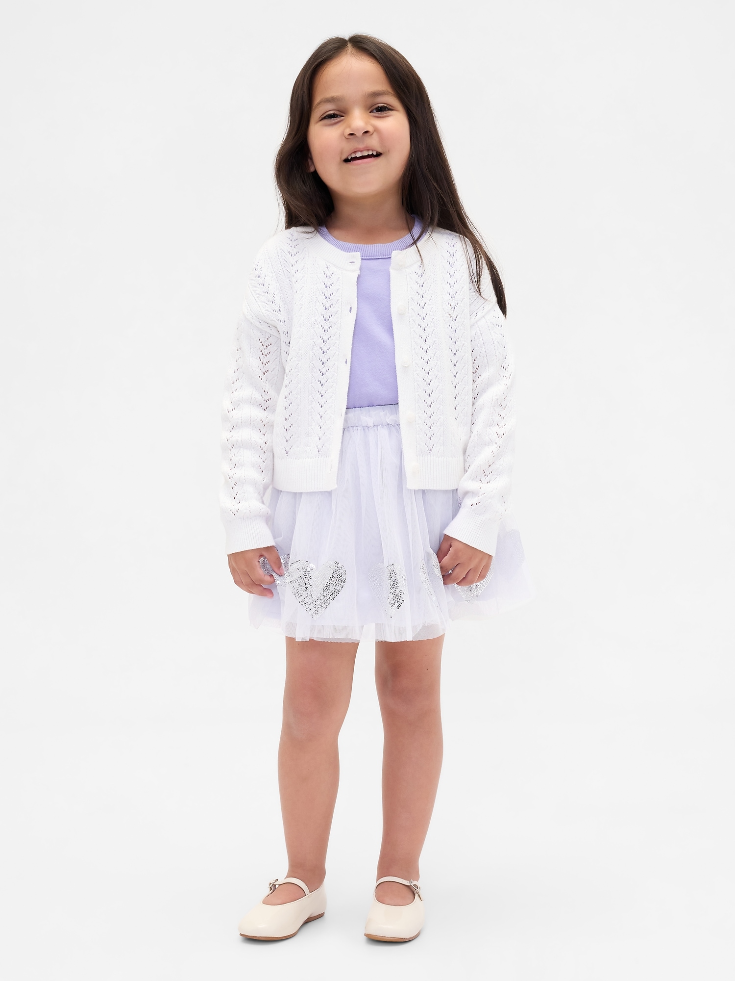 Baby & Toddler Tulle & Sequin Heart Skirt - Oxford Purple