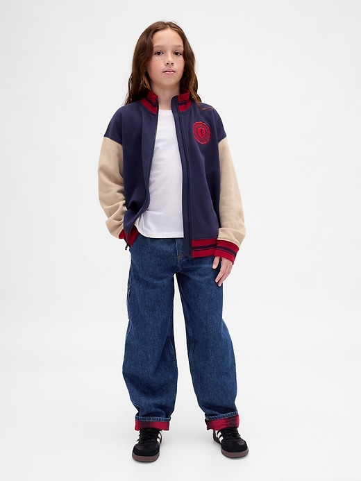 Image number 2 showing, Stranger Things Kids Flannel-Lined Carpenter Baggy Jeans