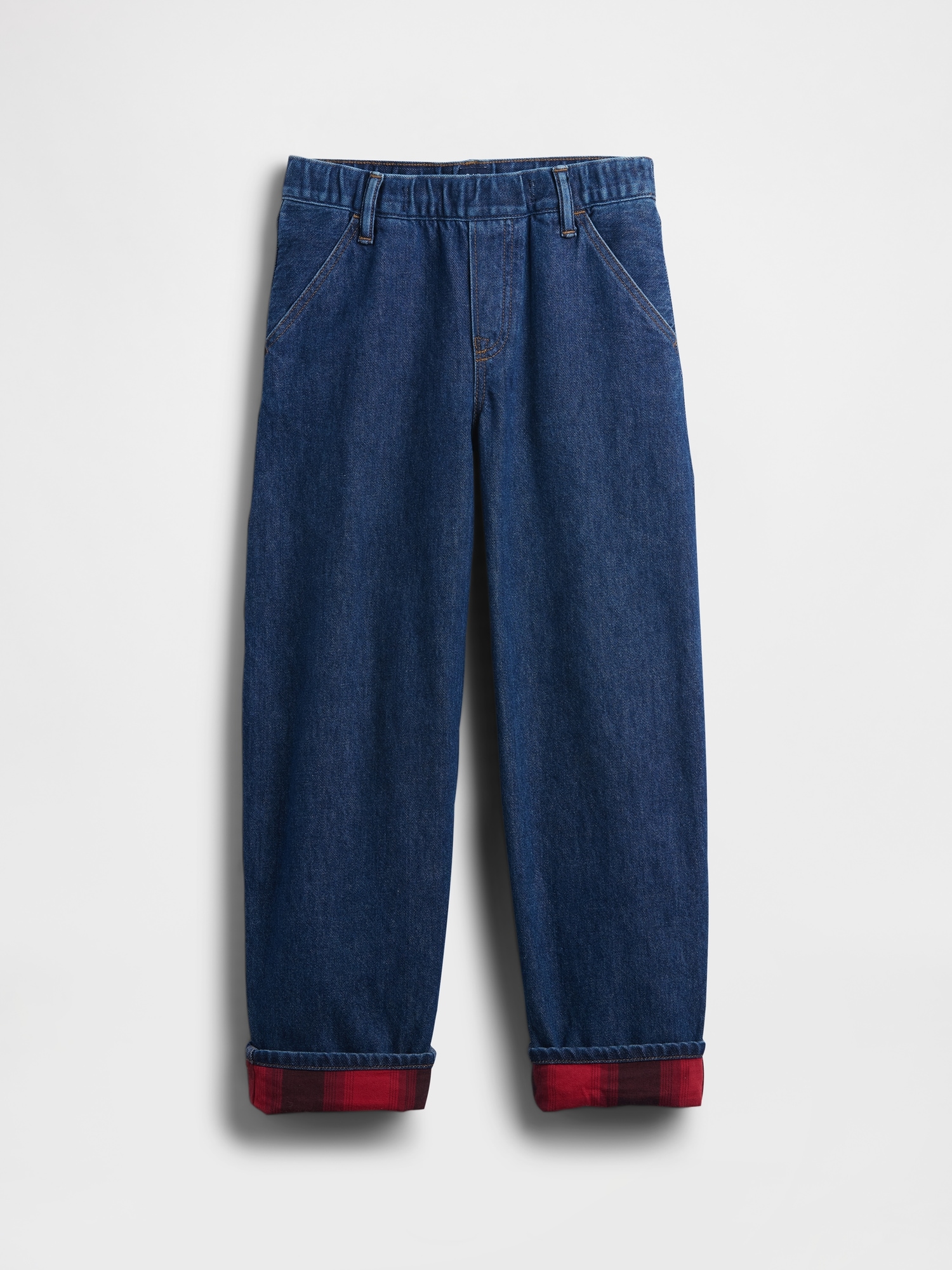 Stranger Things Kids Flannel-Lined Carpenter Baggy Jeans