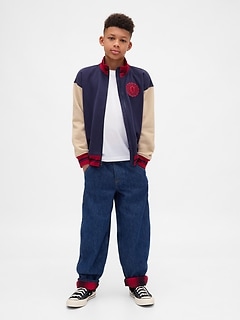 Stranger Things Kids Flannel-Lined Carpenter Baggy Jeans