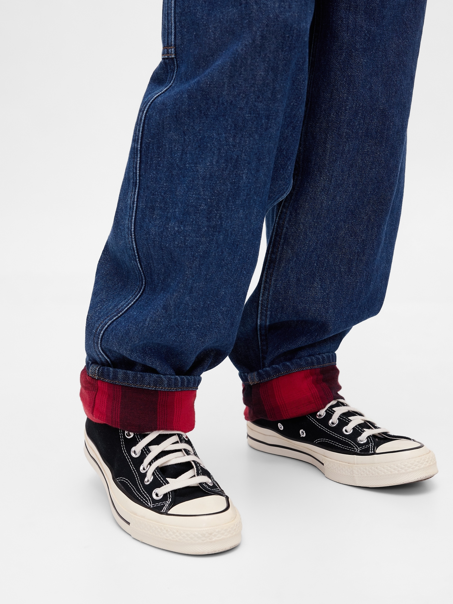 Stranger Things Kids Flannel-Lined Carpenter Baggy Jeans